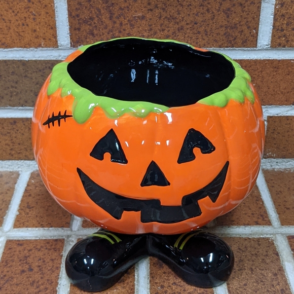 Holiday Ceramic Halloween Pumpkin Candy Bowl Nwt Poshmark